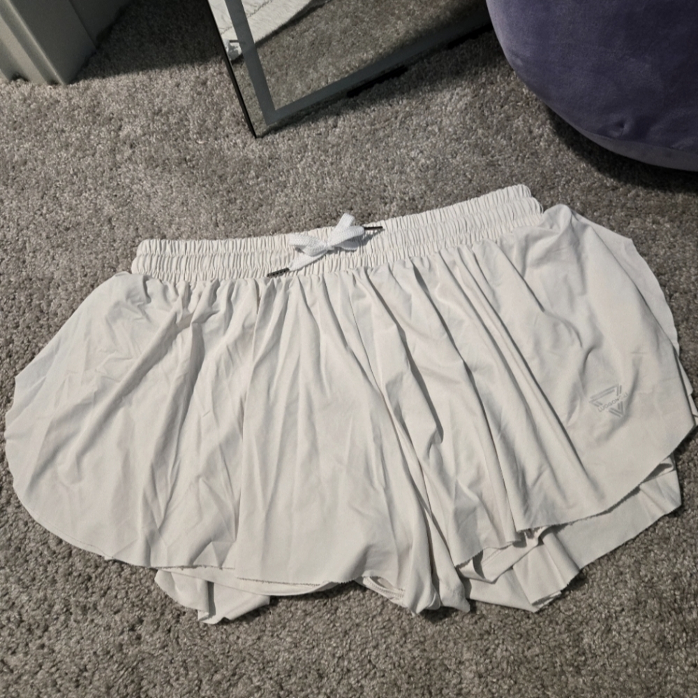 White Flowy Shorts